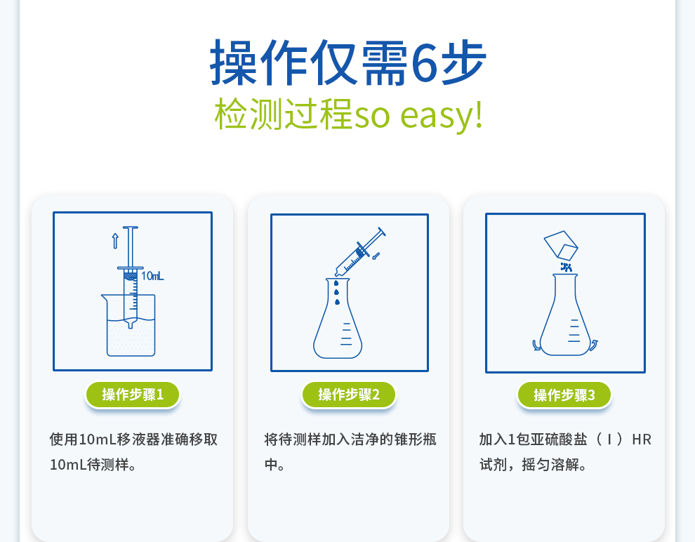 亞硫酸鹽測定試劑盒10-200mg/L操作步驟
